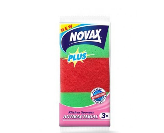 Novax ანტიბაქტერიული სამზარეულოს ღრუბელი 3 ცალი
